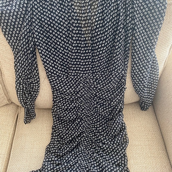 Zara Draped ruched mini dress with puff sleeve - Picture 6 of 6